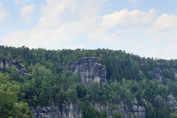 Fototapeta na wymiar Group of rocks Affensteine in Saxon Switzerland