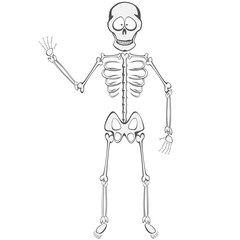 Skeleton Buddy - A funny skeleton mascot standing and waving