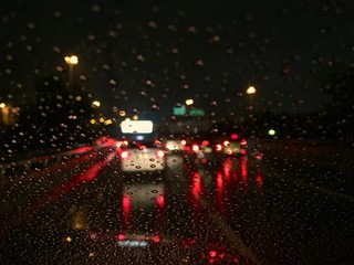 traffic with rain