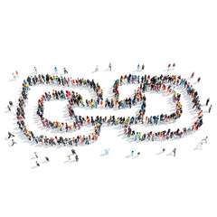 group  people shape  chain cartoon