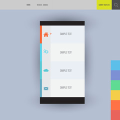 Flat vector collection of modern mobile phones elements.