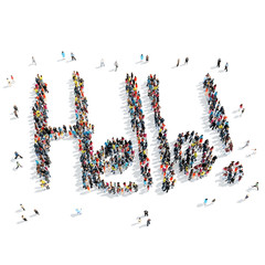 people shape hello  cartoon