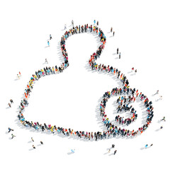 people  shape  man cartoon crowd