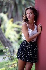 Outdoors portrait of attractive girl