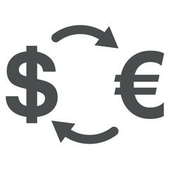 Fototapeta premium cono plano cambio dolar euro gris