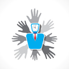 every member support for work on time concept design vector