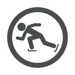 Icono redondo patinador gris