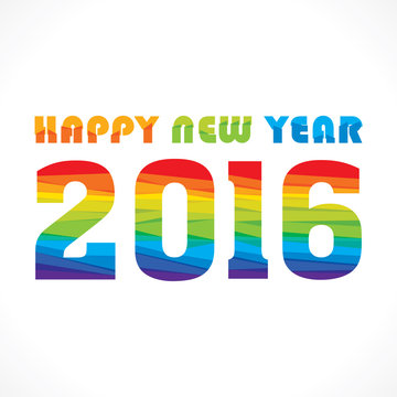 creative colorful random paper strip design new year 2016 greeting vector