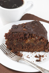 Chocolate cake and coffee