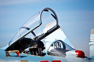 Cockpit of fighter jet