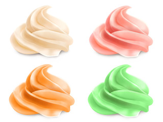 Colored whipped cream, Illustration