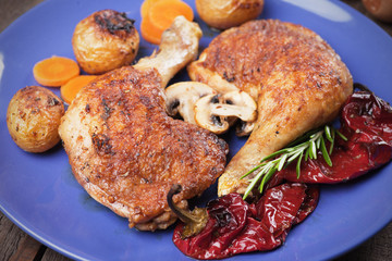 Roasted chicken legs