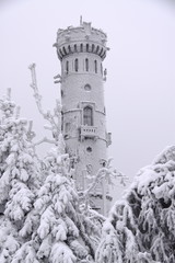 Outlook tower in the middle of winter