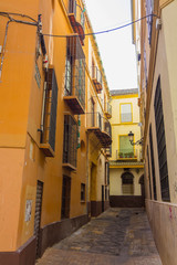 Fototapeta na wymiar Typical street in the resort town of Malaga, Spain