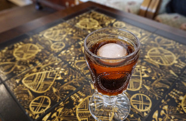 iced americano in vintage glass