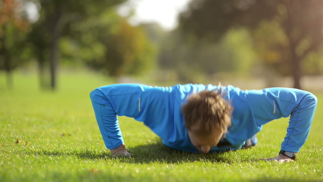 Healthy man excecising outdoors