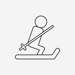 skiing line icon