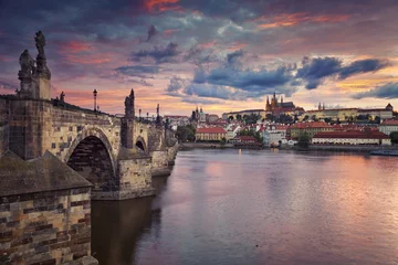Fotobehang Praag Prague. Image of Prague, capital city of Czech Republic, during beautiful sunset.  © rudi1976