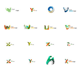 Set of universal company logo ideas, business icon collection