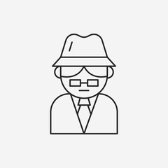 detective line icon