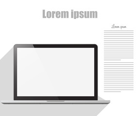 Template Laptop flat style design technology
