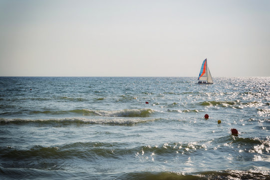 sailboat on the horizon