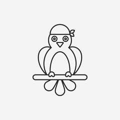 Pirate Parrot line icon