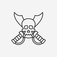 skull line icon