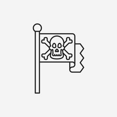 pirate flag line icon