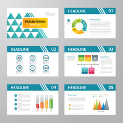 set of infographic presentation template flat design