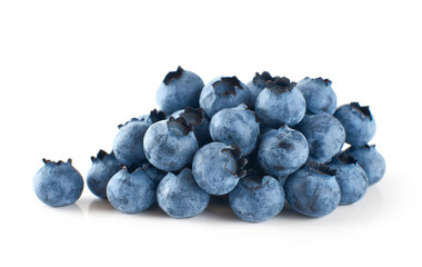Blueberries isolated on white background.