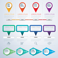 set of infographic templates flat design