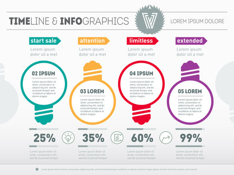 Web Template of diagram or presentation. Business concept with 4