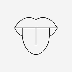 tongue line icon