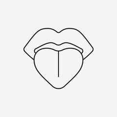 tongue line icon