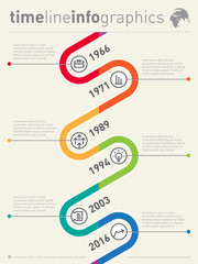 Vector timeline infographic. Business graphic elements. Design t