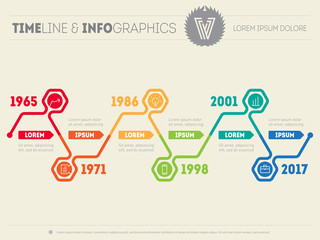 Horizontal Infographic timelines. Vector web template for presen
