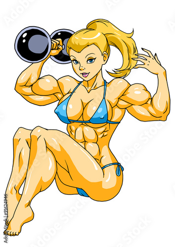 Fit Girlillustrationcolorlogoisolated On A White Fit Girlillustrationcolorlogoisolated On A White