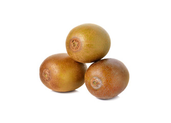 whole golden kiwi fruit on white background