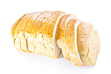 sliced bread isolated on white background