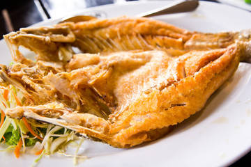 Deep Fried fish, Famouse Thai seafood menu