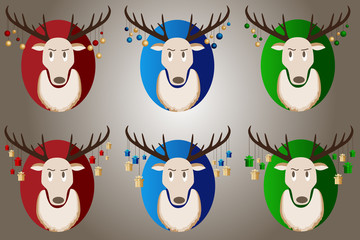 Christmas reindeer with gifts and new year .