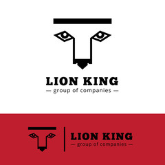 Vector minimalistic lion logo. Lion face logotype