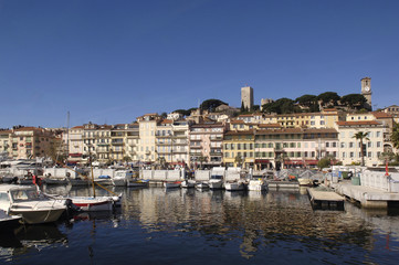Fototapeta na wymiar Harbor of Cannes, French Riviera, France