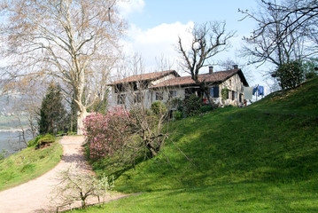 Houses at the village of Pianroncate on lake Lugano
