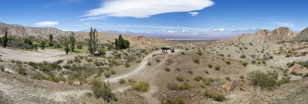 Pampa El Leoncito National Park and clear blue sky, Argentina