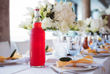 table set for wedding or another catered event dinner