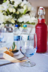 table set for wedding or another catered event dinner