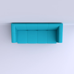 Simple sofa in the corner of the room.