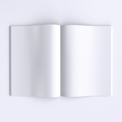 Template blank pages of an open journal or books.